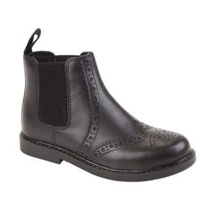 Roamers Boys Leather Ankle Boots / Black